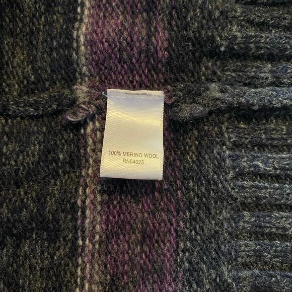 Banana Republic Sweater Medium Gray Purple 1/4 Zip Extra Fine Merino Wool - Picture 11 of 16
